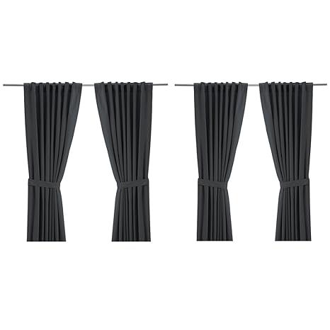 Ikea Ritva Curtain Set Size 57 X 98 2 Curtain Pairs Gray