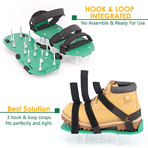 Lawn Scarifier Shoes, Aerator Sandals With Spikes And Hook Closures To Effectively Aerate The Ground Of The Lawn Aerator Universal Size Aerator For Garden Patio Without Installation