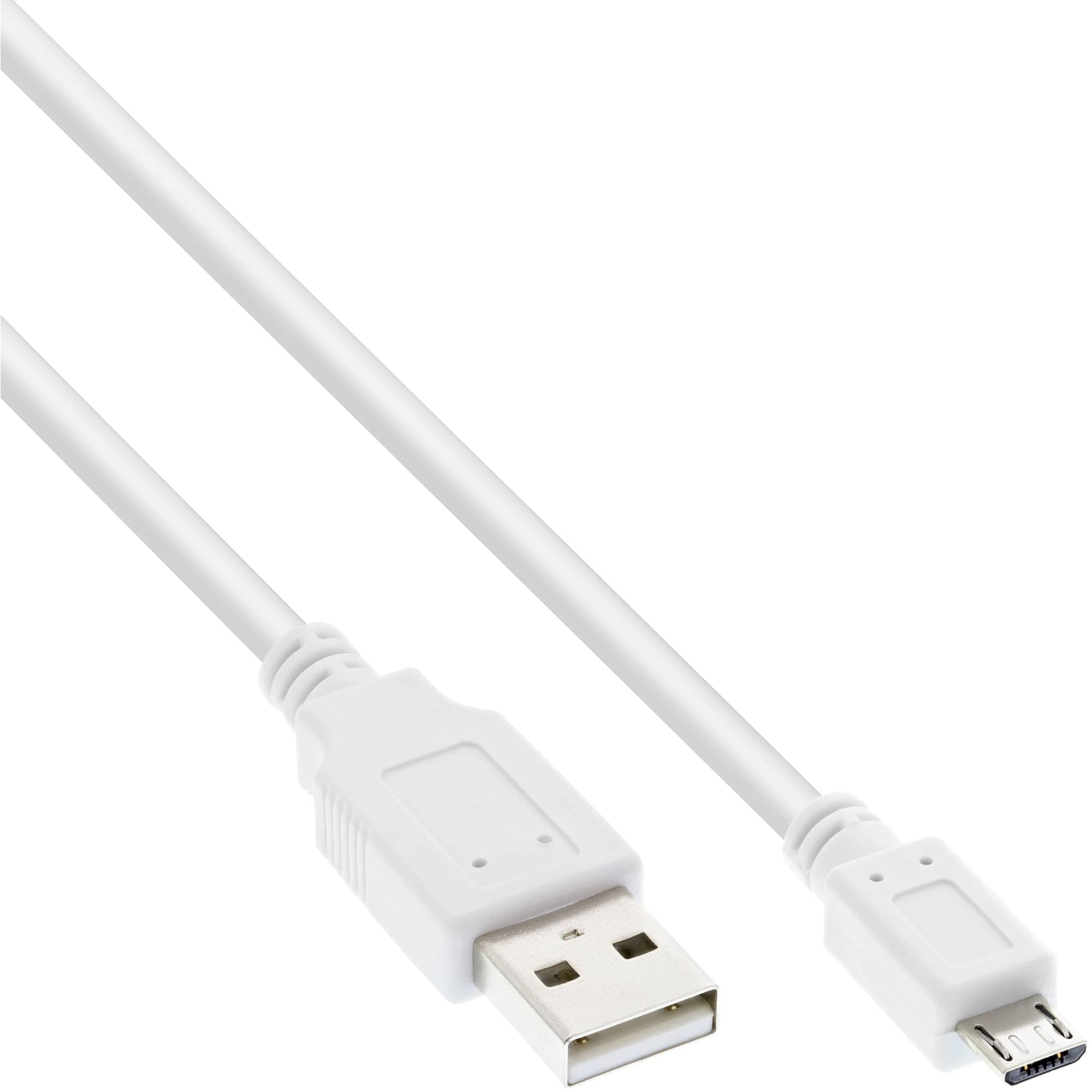 InLine 31720W Micro-USB 2.0 Cable, USB-A Male to Micro-B Male, White, 2 m