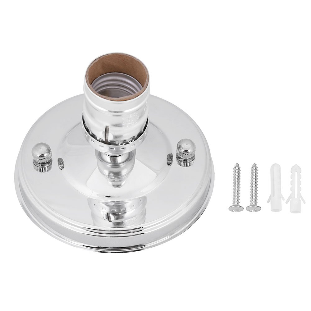 Zerodis Vintage Ceiling Light Base Holder Industrial Mounted Wall Lamp Holder Fixture Chandelier Ceiling Light Socket Pendant Bulb Lamp Screw Socket for Home and Kitchen(Silver)