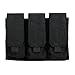 Outry M4 M16 AR-15 Type Magazine Pouch Mag Holder - Triple/Double/Single Airsoft MOLLE Mag Pouch - Velcro Closed Flap Version - Triple - Black