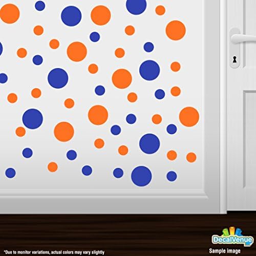 Blue/Orange Vinyl Wall Stickers - 2 & 4 inch Circles (30 Decals)
