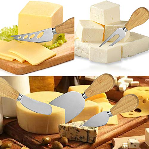 XWFKJ 6Pieces Cheese Knives Set with Stainless Steel Cheese Slicer