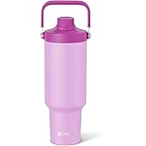 Luxgola 40 oz Insulated Tumbler, Double Wall Vacuum Stainless Steel Cup with Handle and Spout Lid, For Cold/Hot Drinks, Coffee Travel Mug for Car Holder/Home/Office/Party/Camping (Lilac-1 Pack)