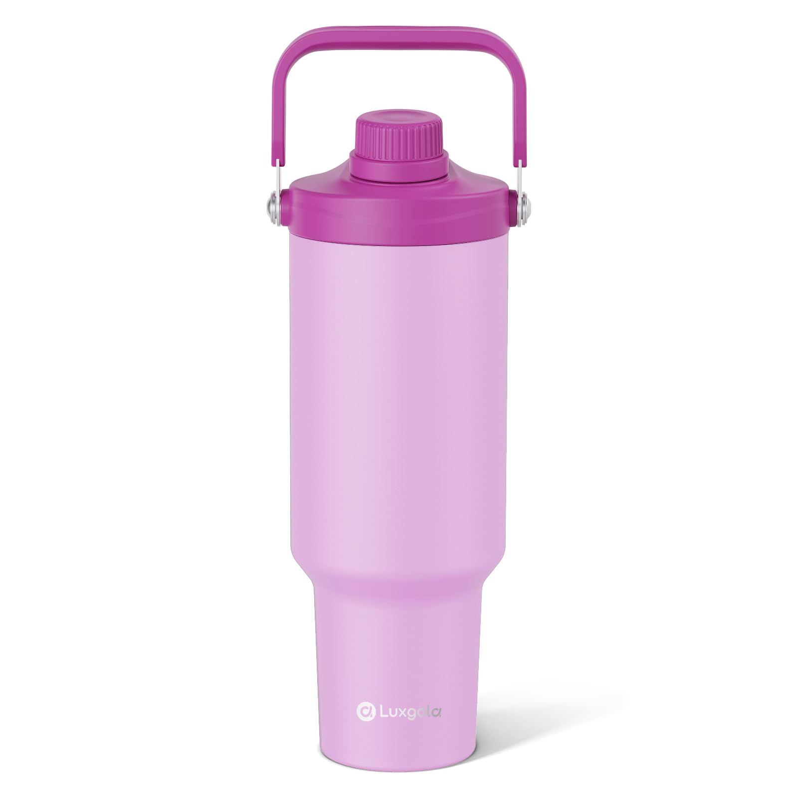 Luxgola 40 oz Insulated Tumbler, Double Wall Vacuum Stainless Steel Cup with Handle and Spout Lid, For Cold/Hot Drinks, Coffee Travel Mug for Car Holder/Home/Office/Party/Camping (Lilac-1 Pack)