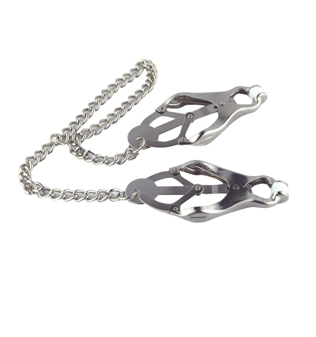 Pevor Nipple Clamps With Chain Clip Butterfly Style Fashion SM Sex Toy Adult Healthy Tools For Couples Nipple Breast Stimulation Stimulate Blood Circulation Expand the Sensory Experience Couples Game