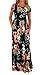 FISACE Women's Short Sleeve Crew Neck Floral Print Maxi Dress Ankle Length