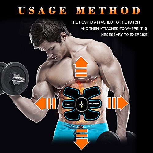 Rxlife Abdominal Muscle Toning Belt EMS PU Toner Portable Fitness for Arm Leg Training Home Office Exercise Workout Equipment Rechargeable for Men Women - Thumbnail 2