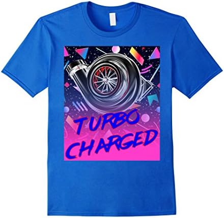 Mens Turbocharged Shirt Turbo 80s Outrun Aesthetic Vaporwave XL Royal Blue