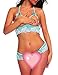 HOTOUCH Lingerie Babydoll Sexy Cupless Bra and Crotchless Panty Set Lace,Green,Medium