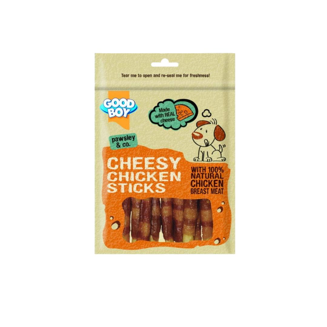 Other Good Boy Pawsley & Co Cheesy Chicken Sticks Dog Treat 80g, Clear