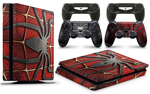 giZmoZ n gadgetZ PS4 Slim Console Spiderman Skin Decal Vinal Sticker + 2 Controller Skins Set - Thumbnail 5