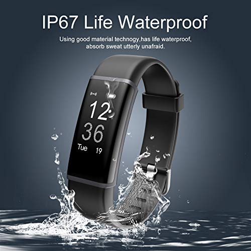 Lintelek Fitness Tracker, Heart Rate Monitor Activity Tracker Sleep Monitor, Measuring Calories Step Counter IP67 Waterproof Smart Watch Wearable Device for Men Women Kid Android iOS Veryfitpro - Thumbnail 6