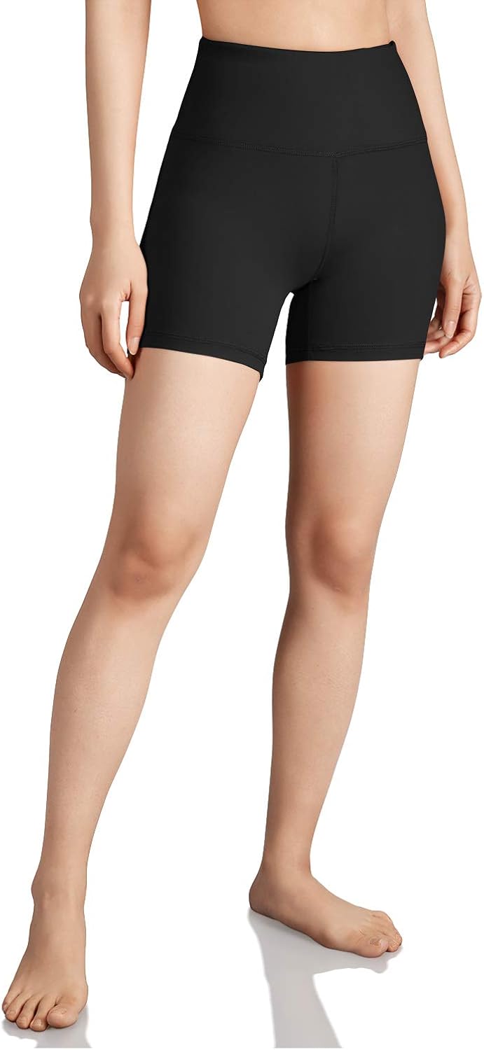 ODODOS Women's Yoga Short Tummy Control Workout Running Athletic Non See-Through Yoga Shorts with Hidden Pocket: Clothing