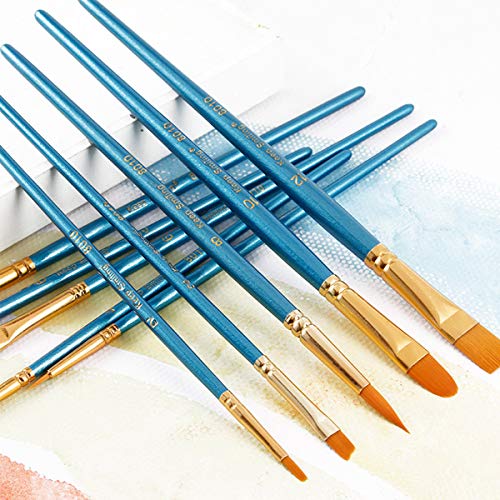 10 Pieces Art Paint Brushes Set with 3PCS Paint Palette Trays, Usparkle Art supplies for Acrylic Watercolor Oil Painting - Thumbnail 6