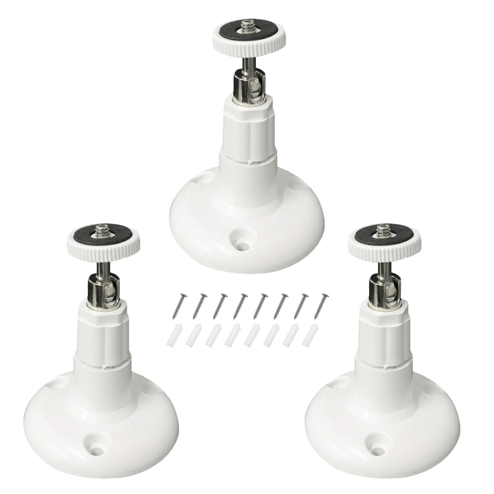 Wmzjnljy 3pcs 1/4'' Stick White Camera Wall Mount Bracket 360° Adjustable Security Camera Bracket Indoor Outdoor Stick Up Camera Mount Compatible(Z29-3)