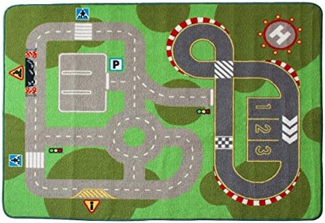 Children Rug Learning Carpets Play Carpet Machine-washable Non-slip Area Rug（40"x52"）(Green City Road)