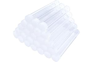 Craftdady Clear Plastic Tube Bead Chunky Bamboo Tube Beads 100Pcs Transparent Storage Test Tubes with Caps 78x13mm (3.07x0.5 inch)