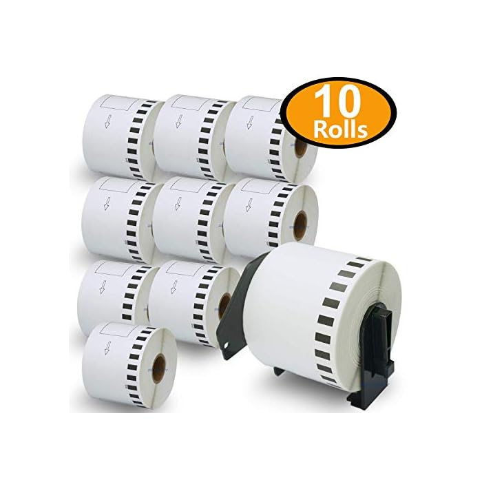 BETCKEY - 10 Rolls DK-22205 Labels Compatible with Brother, 62mm x 30.48m,  Continuous Label Using for Brother QL Label Printers[2 Reusable Label ...