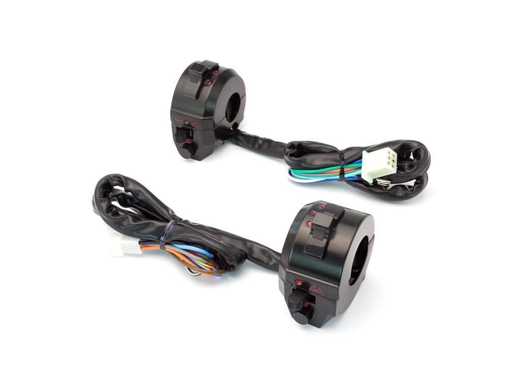 Universal Motorbike Switchgear Control Kit for 22mm 7/8" Handlebars - Complete DIY Set for Cafe Racers, Scramblers and More (Metal)