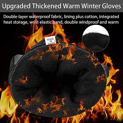 Mens Winter Gloves -30℉Windproof Waterproof Touch Screen Gloves for Outdoor Work