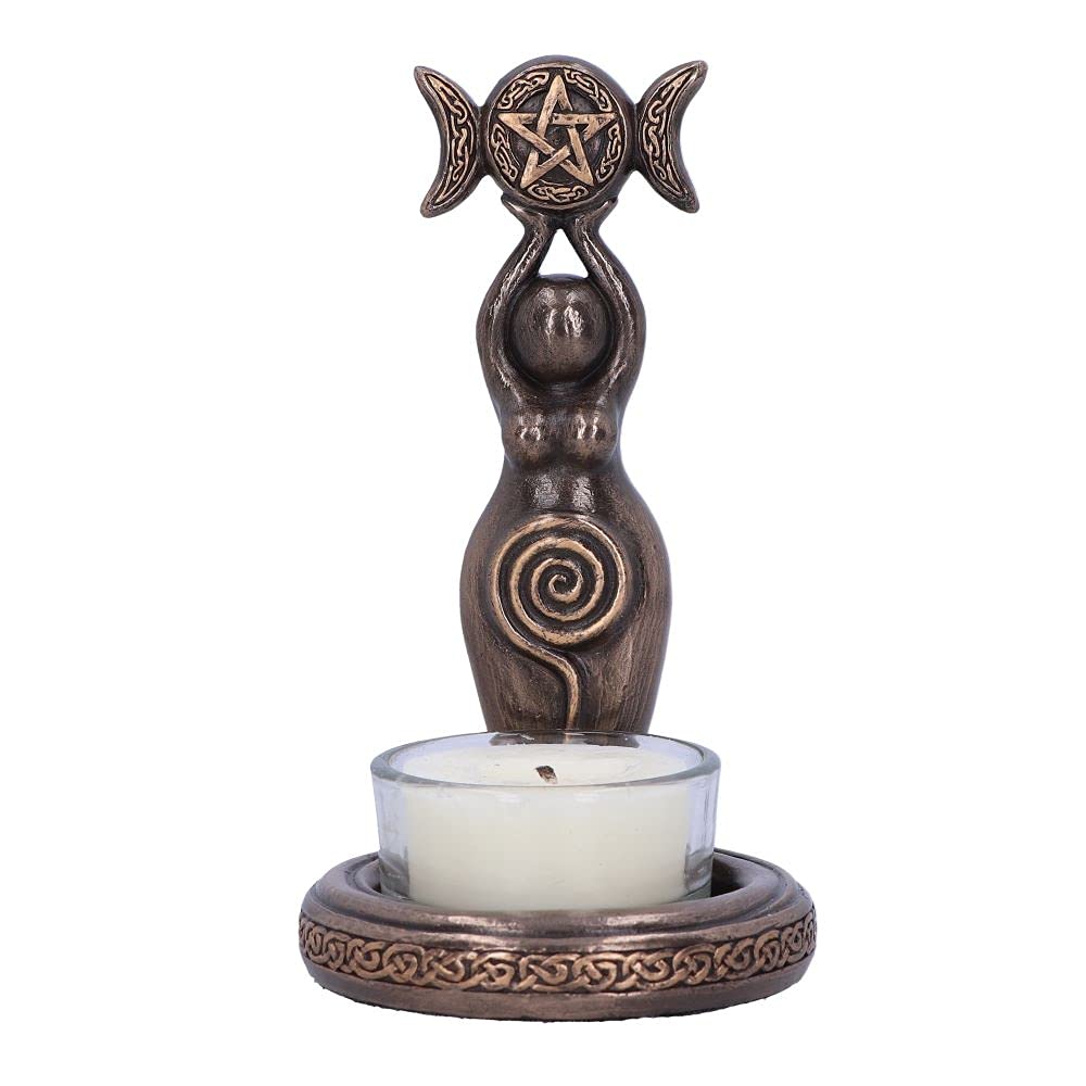 Nemesis Now Triple Goddess Tea Light Holder 12cm, Bronze D5686U1