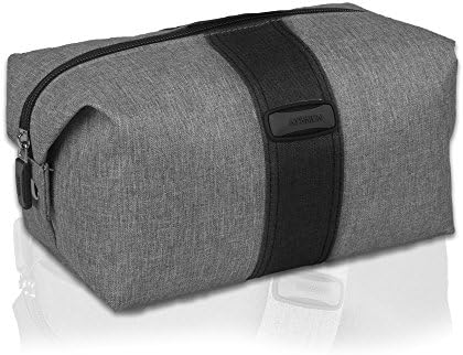GYSSIEN Water Resistant Unisex Cosmetic And Toiletry Bag For Travel, Durable Mens Shaving Bag (Gray)