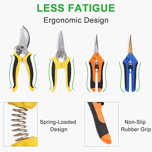 image for GROWNEER 4 Packs Pruning Shears Gardening Shear with Straight and Curv