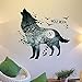 iwallsticker 3D Wolf Moon Wall Decal Sticker Art Decor Decal Home Living Room Bedroom Office Corp Mural