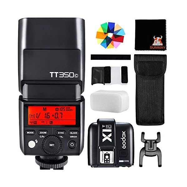 GODOX TT350C TTL Blitzgerät Speedlite GN36 HSS 1/8000S Mini Blitz mit X1T-C Trigger für Canon EOS Kamera 5D Mark III 80D…