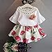 FEITONG Kids Girls Letter Butterfly Shirt Top Flowers Skirt Set Clothing White