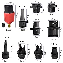 BUENNUS 9 Nozzles Car Air Compressor to Inflatable