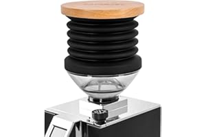 CAFEMASY Single Dose Hopper Bellows Compatible with Eureka Mignon Model Coffee Grinder Clear Bean Hopper with Wood Lid and Air Blower for Cleaning Coffee Grounds