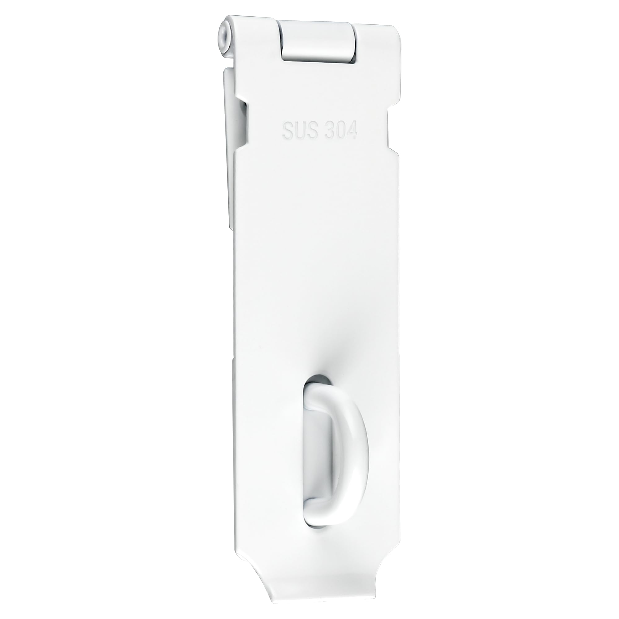 Sayayo SUS304 Stainless Steel Padlock Hasp Door Lock Shed Lock, 5-Inch Heavy Duty Hasp and Staple Door Clasp Gate Latch, White, EMS9W-5C