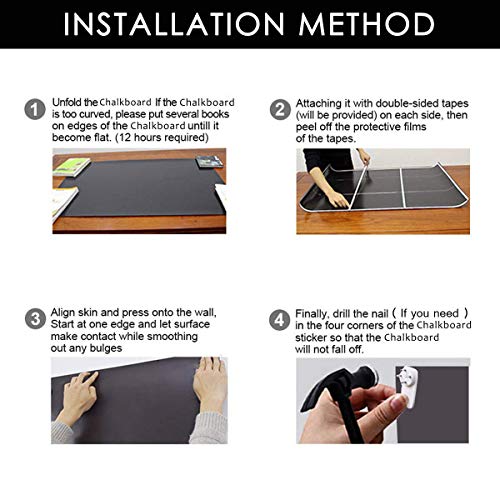 ZHIDIAN Chalkboard Contact Paper for Wall, 48" x 36" Non