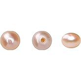 BEADIA Natural Half Drilled Pearl Beads Pink 5-5.5mm 12pcs AAAA Freshwater Cultured Loose Gemstone Beads for DIY Stud Earring Jewelry Making