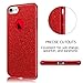 iPhone 8 Case with Stand, HoneyAKE Ultra Thin Cover Glitter Bling Sparkle Shell Luxury Shining Fashion Style 3 Layer Slim Fit Protective Soft Phone Case for Apple iPhone 8(Red)