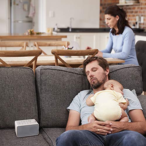 White Noise Sound Machine, Baby Sleeping Nursery Projector and Sound System for Sound Spa Relaxation, Includes 8 Non-Looping Soothing Sounds & Memory Function & 3 Timer Settings