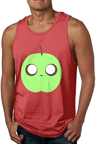 Nganche Cute Apple Men's Fashion Leisure Pure Color Movement Cotton Vest XXL Red