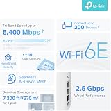 TP-Link Deco XE75 Pro 3-pack AXE5400 Mesh WiFi 6E Tri-Band 7200sq ft 2.5G Port view 3