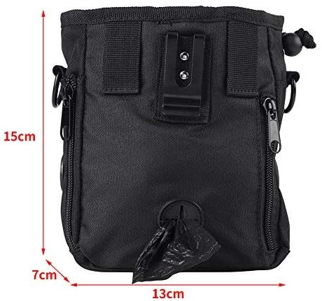 Fdit Pet Treat Bag Dog Treat Training Pouch Mesh Pouch Easily Carries Pet Toys Kibble Treats Built-In Poop Bag Dispenser 3 Ways To Wear with Adjustable Waist Belt Shoulder Strap(Black) - Image 3