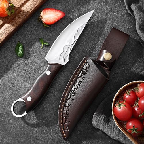 10MOONS Survival Hunting Knife with Sheath, 8.5-inch Fixed Blade Tactical Knife and Non-Slip Ergonomic Handle for Camping, Outdoor, Bushcraft
