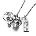 Gmai Beautiful Workout Exercise Weight Lifting Barbell Kettlebell Fitness Silver Fitness Gym Barbell Plate Dumbbell Weight Plate Pendant Jewelry Necklace For Men Women Pendant Necklace