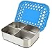 LunchBots Medium Quad Snack Container - Divided Stainless Steel Food Container - Four Sections for Finger Foods On the Go - Eco-Friendly, Dishwasher Safe - Stainless Lid - Royal Dots