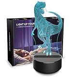 Dinosaur Night Light 3D Kids Bedside Lamp 7 Colors Change Dinosaur Toys Optical Illusion Night Lights Ideas Birthday Gifts for Kids Baby Girls Boys (Tyrannosaurus Rex 01)