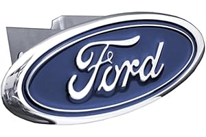 Au-Tomotive Gold Inc. Officially Licensed Trailer Hitch Plug for Ford (Chrome)