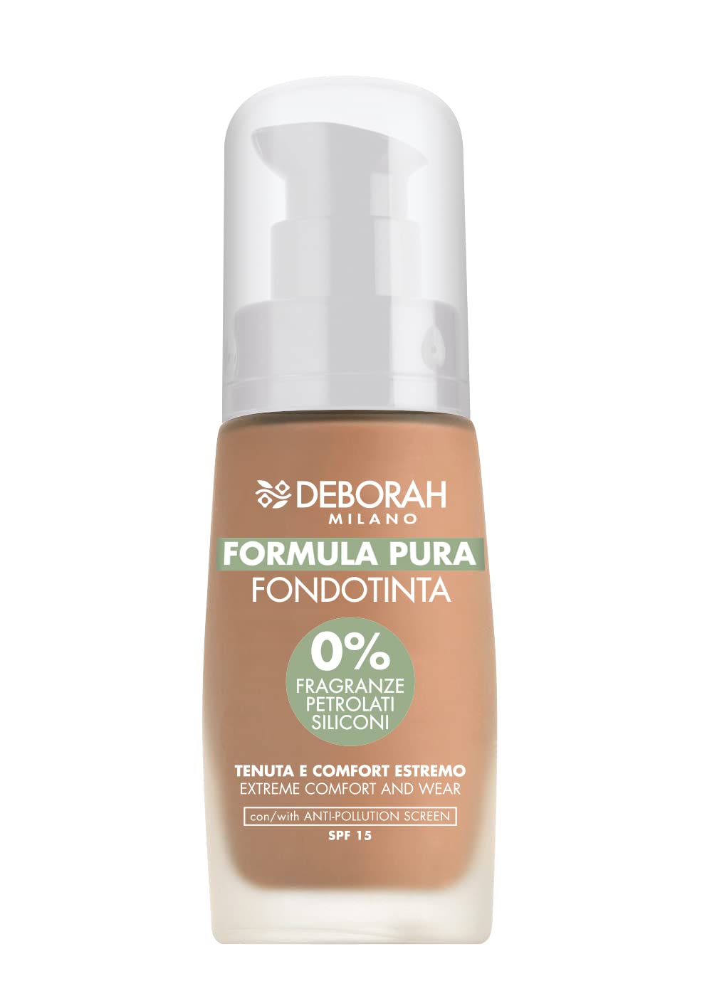 Deborah Pure Formula No.3 Gold Paraben Free Hold and Extreme Comfort with Anti-Pollution Filter SPF15-30ml
