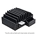 MobileVision 10-Port USB Charging Station in Executive PU Black Leather for Smartphones & Tablets Family-Sized or use in Corporate Offices, Classrooms