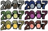2017 New Years Eve Party Glasses (Classic Glitter) - 6 Pack