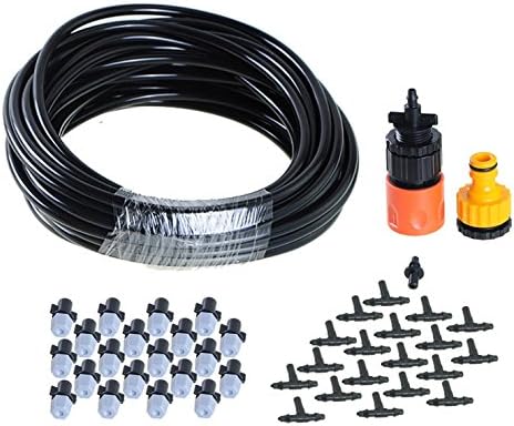 ZivaTech DIY 32FT 20 Nozzles Misting System Kit For Outdoor Patio Garden Greenhouse Reptile Mosquito Prevent - 32FT with 20PCS Plastic Mist Nozzle Misting System